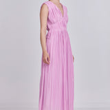 Pleated Straps Detail Midi Dress