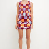 Checkered Sequin Top