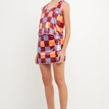 Checkered Sequin Top