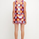 Checkered Sequin Top