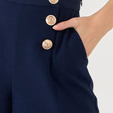 Gold Color Button Detail Shorts