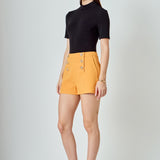 Gold Color Button Detail Shorts