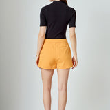 Gold Color Button Detail Shorts