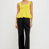 Flare Detail Knit Tank Top