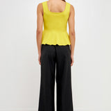 Flare Detail Knit Tank Top