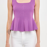 Flare Detail Knit Tank Top