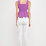 Flare Detail Knit Tank Top