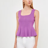 Flare Detail Knit Tank Top