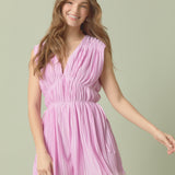 V-Neck Pleated Romper