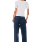 Cut-out Detail Short Sleeve Knit Top