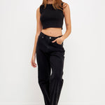 GREY LAB-Knit Crew Neck Cropped Tank Top-CAMI TOPS & TANK available at Objectrare