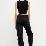 GREY LAB-Knit Crew Neck Cropped Tank Top-CAMI TOPS & TANK available at Objectrare