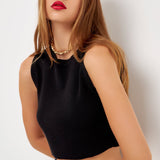 GREY LAB-Knit Crew Neck Cropped Tank Top-CAMI TOPS & TANK available at Objectrare