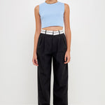 GREY LAB-Knit Crew Neck Cropped Tank Top-CAMI TOPS & TANK available at Objectrare