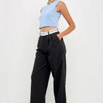 GREY LAB-Knit Crew Neck Cropped Tank Top-CAMI TOPS & TANK available at Objectrare