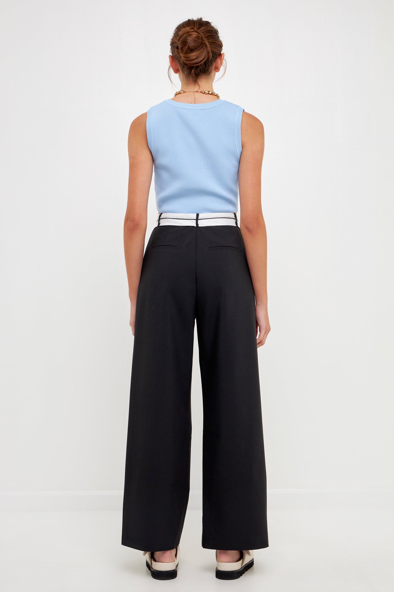 GREY LAB-Knit Crew Neck Cropped Tank Top-CAMI TOPS & TANK available at Objectrare