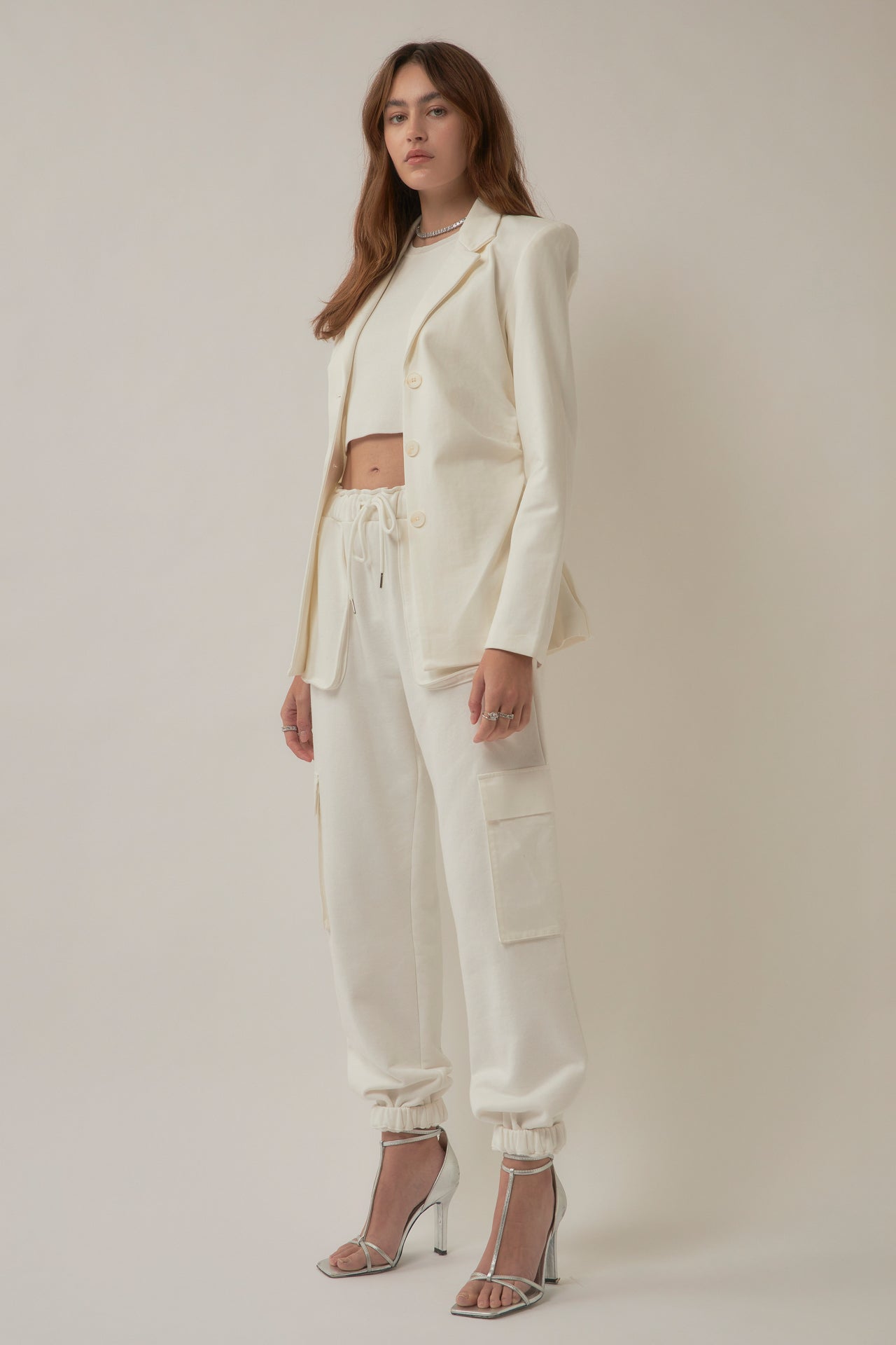 GREY LAB-Knit Crew Neck Cropped Tank Top-CAMI TOPS & TANK available at Objectrare