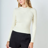 Ribbed Detail Hoodie Sweater