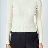 Ribbed Detail Hoodie Sweater