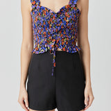 Floral Print Smocked Top