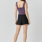 Floral Print Smocked Top