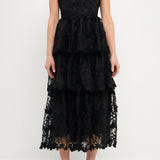 Crochet Layered Midi Dress