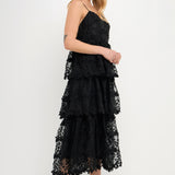 Crochet Layered Midi Dress