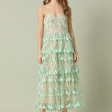 Crochet Layered Midi Dress