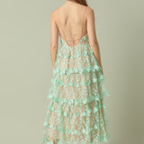 Crochet Layered Midi Dress