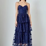 Crochet Layered Midi Dress