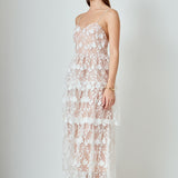 Crochet Layered Midi Dress