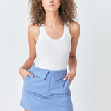 Fold Waist Mini Skort
