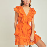 Ruffle Detail Mini Dress