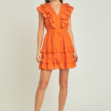 Ruffle Detail Mini Dress
