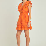 Ruffle Detail Mini Dress