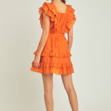 Ruffle Detail Mini Dress