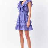 Ruffle Detail Mini Dress