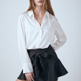 Flounce Mini Skort with Waist Tie