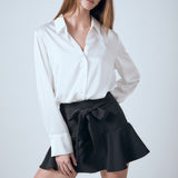 Flounce Mini Skort with Waist Tie
