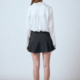 Flounce Mini Skort with Waist Tie