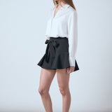 Flounce Mini Skort with Waist Tie