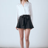 Flounce Mini Skort with Waist Tie
