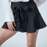 Flounce Mini Skort with Waist Tie