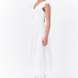 Floral Embroidery Organza Midi Dress
