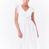 Floral Embroidery Organza Midi Dress