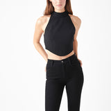 Back Tie Detail Halter Neck Top