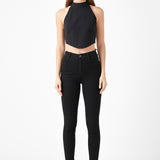 Back Tie Detail Halter Neck Top