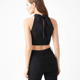 Back Tie Detail Halter Neck Top