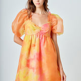 Organze Tie-dye Babydoll Dress