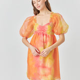 Organze Tie-dye Babydoll Dress